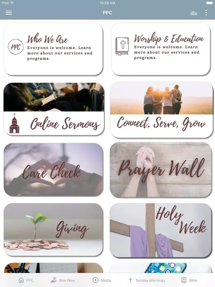 Pluckemin Presbyterian Church iPad  Screenshots