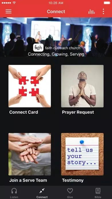 Faith Outreach Screenshots