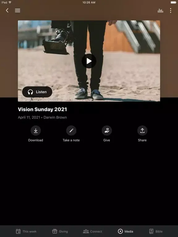 Tangkapan skrin Reconnect Christian iPad 