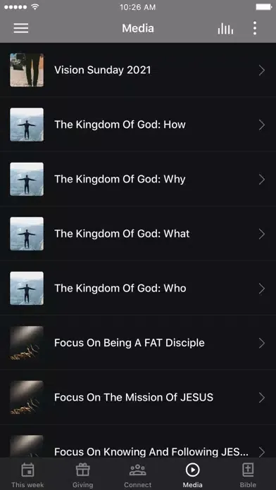 Tangkapan skrin Reconnect Christian