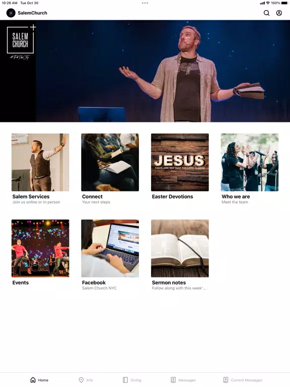 Ảnh chụp màn hình của Salem Church iPad 