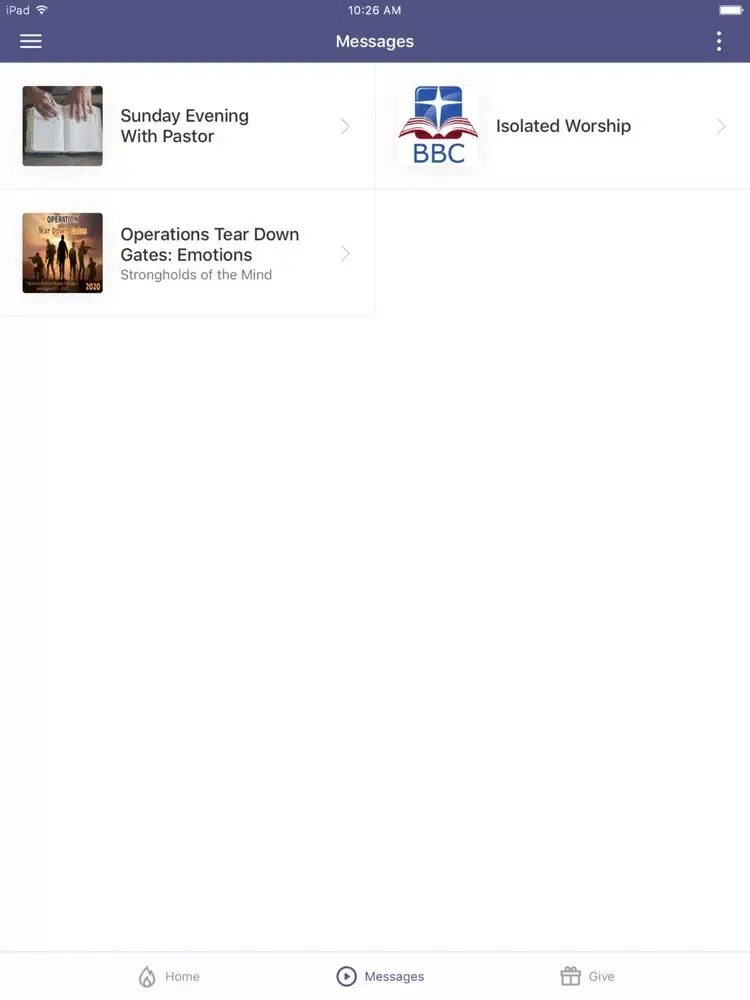 Bible Baptist Church York iPad  スクリーンショット