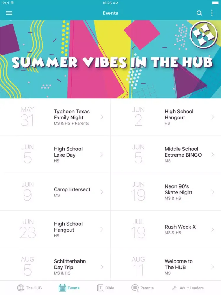 Tangkapan layar The HUB Students iPad 