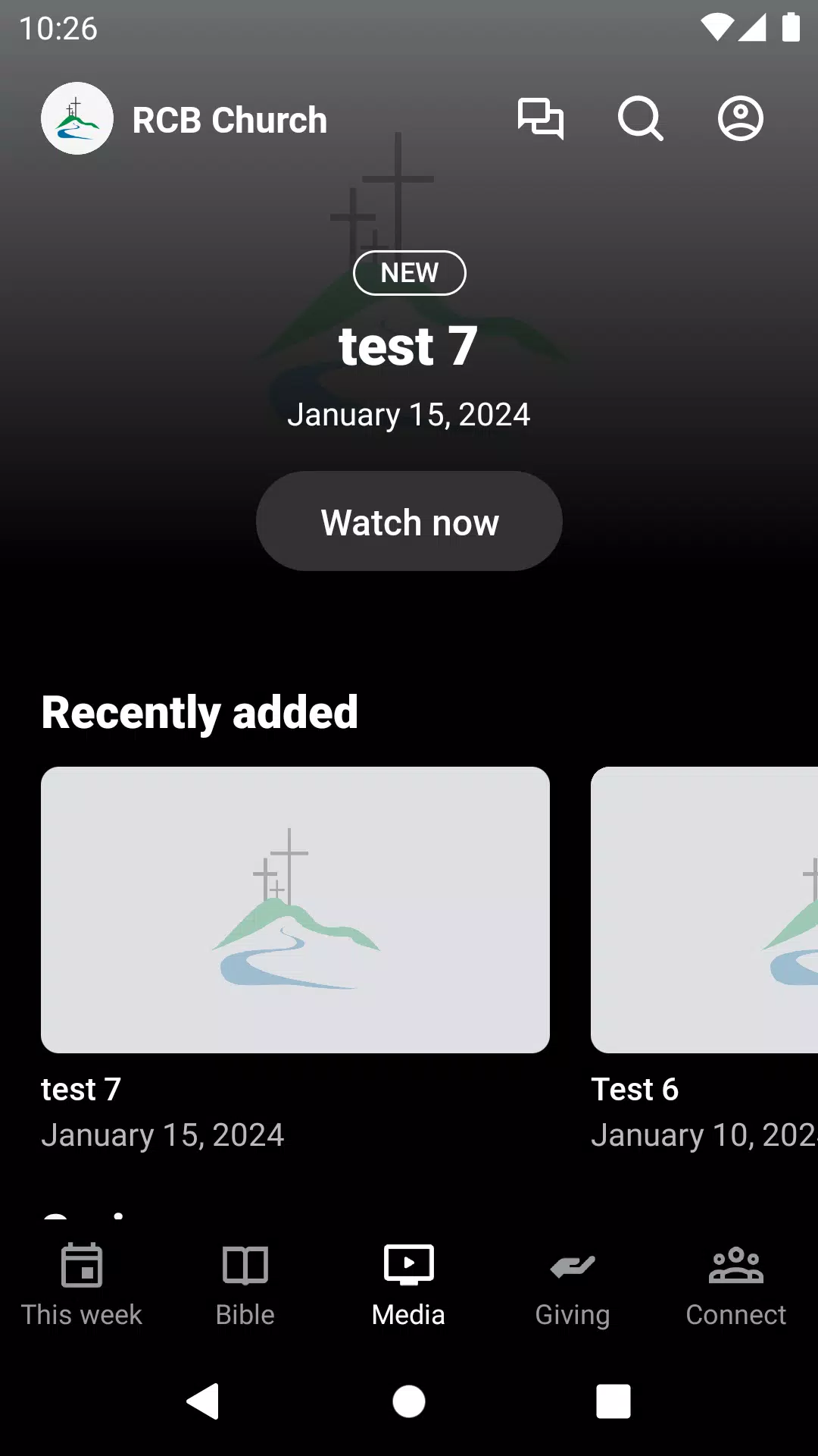 RCB Church App Screenshots