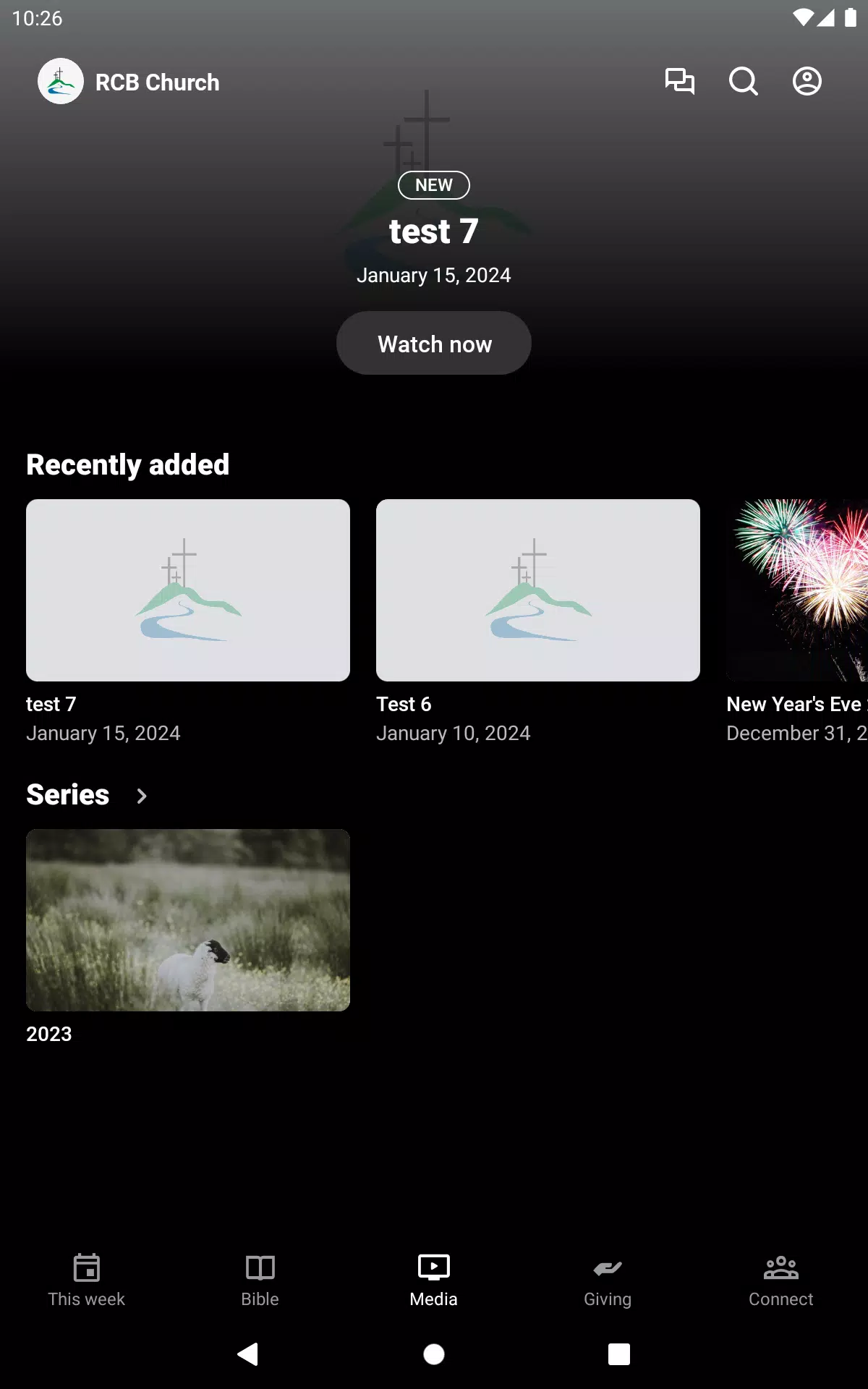 RCB Church App Screenshots