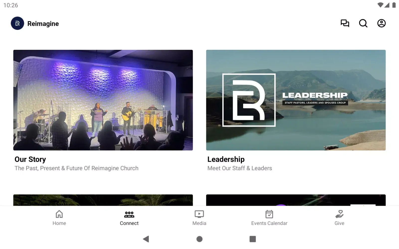 Capturas de tela do Reimagine Church