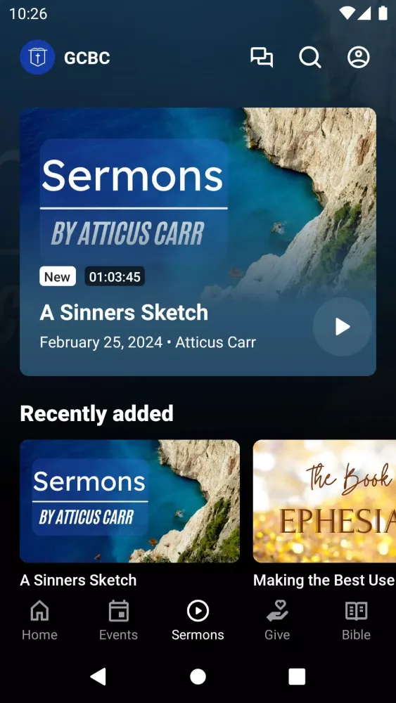 Capturas de tela do GC Bible Church Tomball