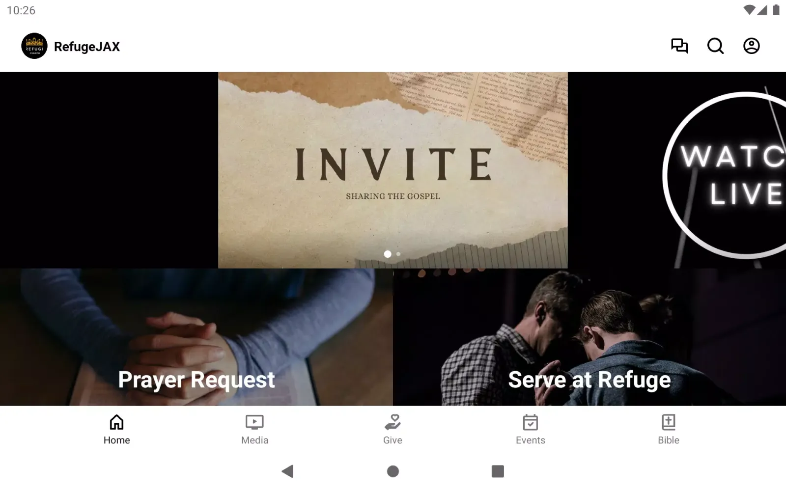 Screenshot di Refuge JAX Church