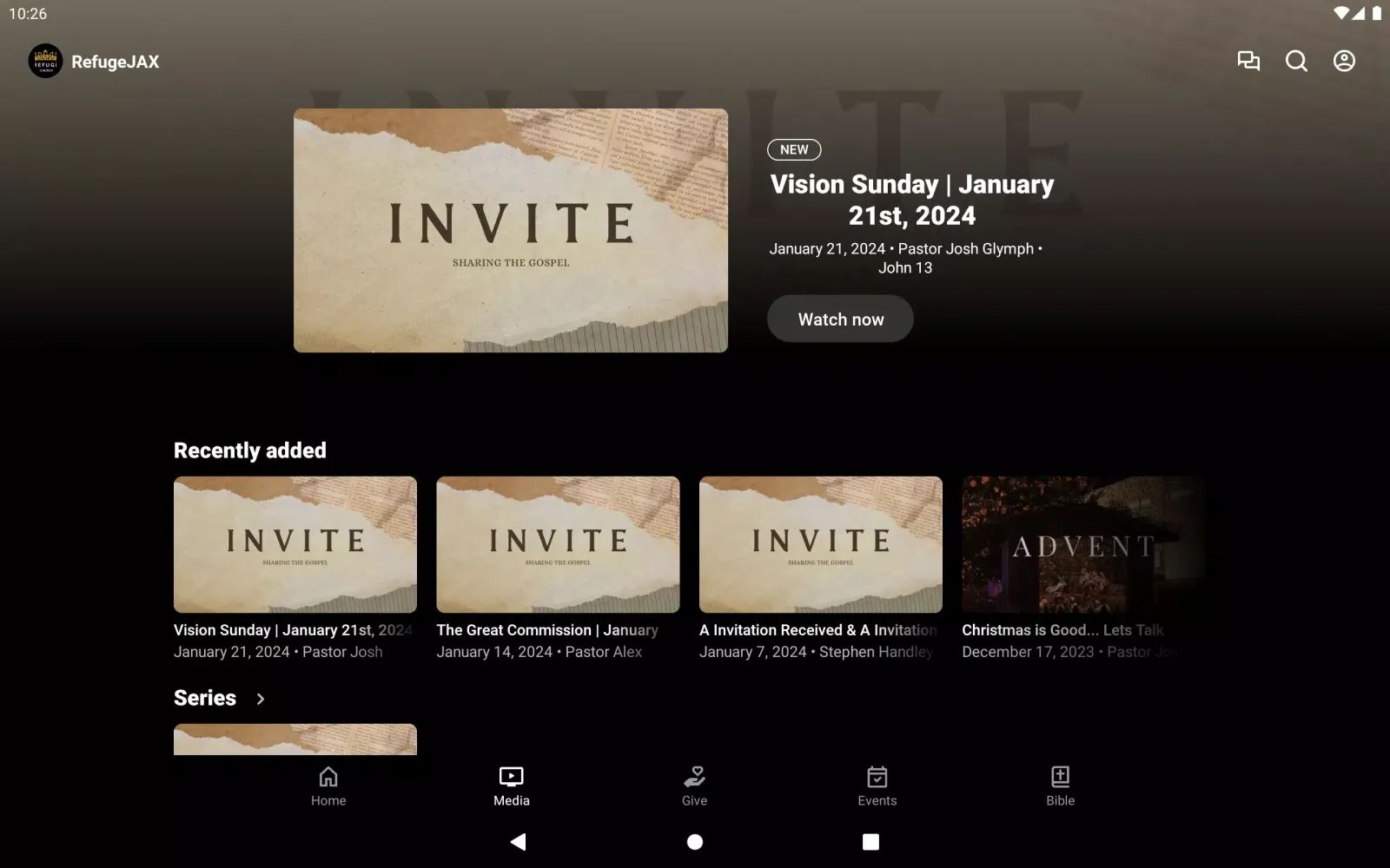 Screenshot di Refuge JAX Church