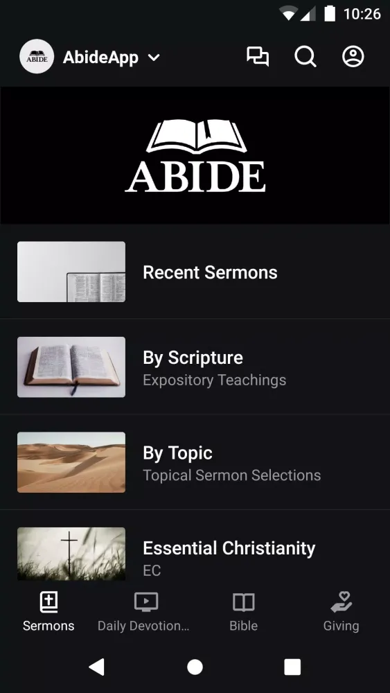 The Abide App Screenshots