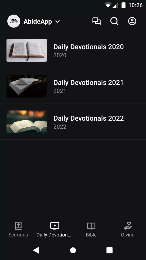 The Abide App Screenshots