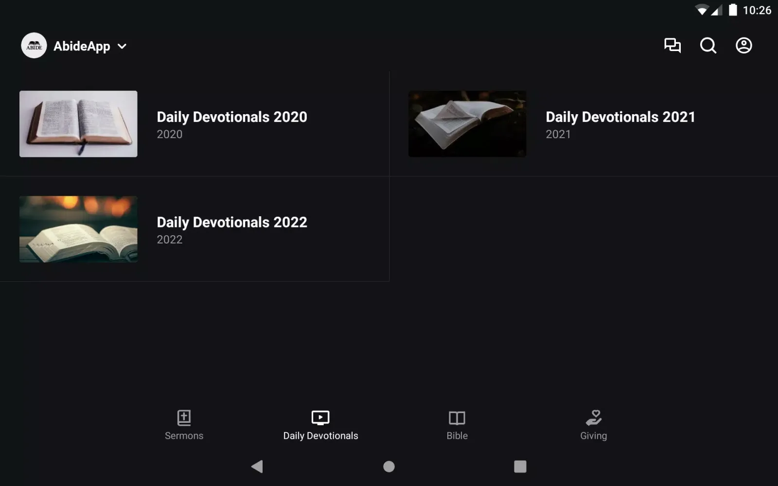 The Abide App Screenshots