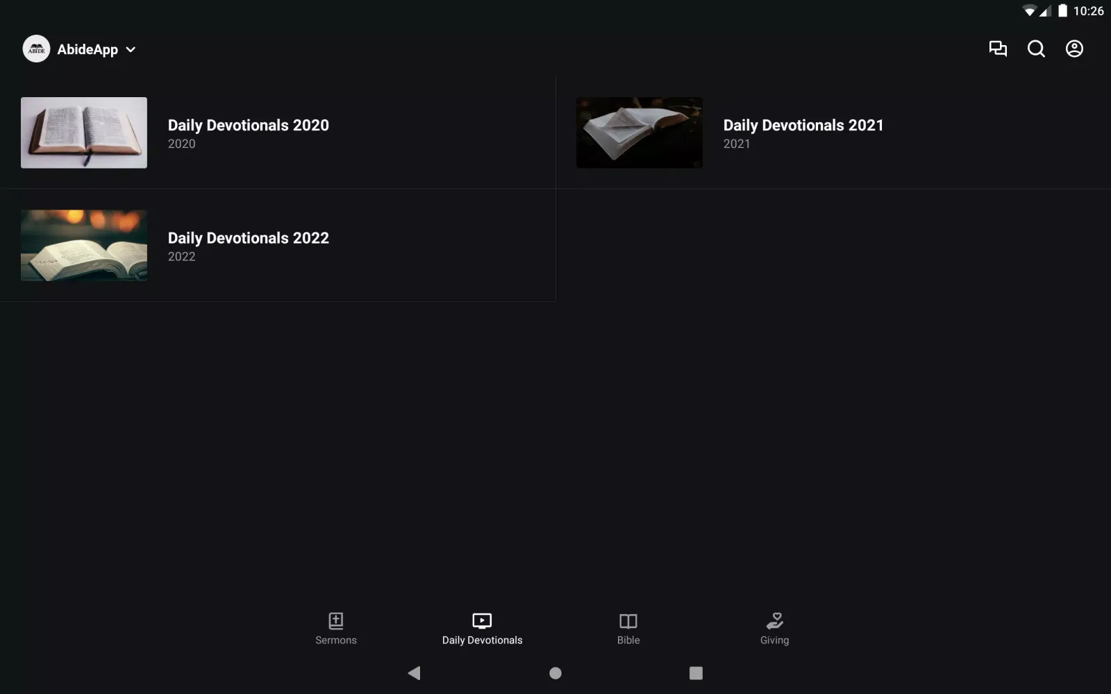 The Abide App Screenshots