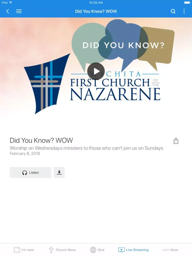 Wichita First Nazarene iPad  Ekran Görüntüleri