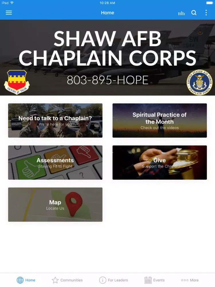 Shaw AFB Chapel iPad  سکرین شاٹس