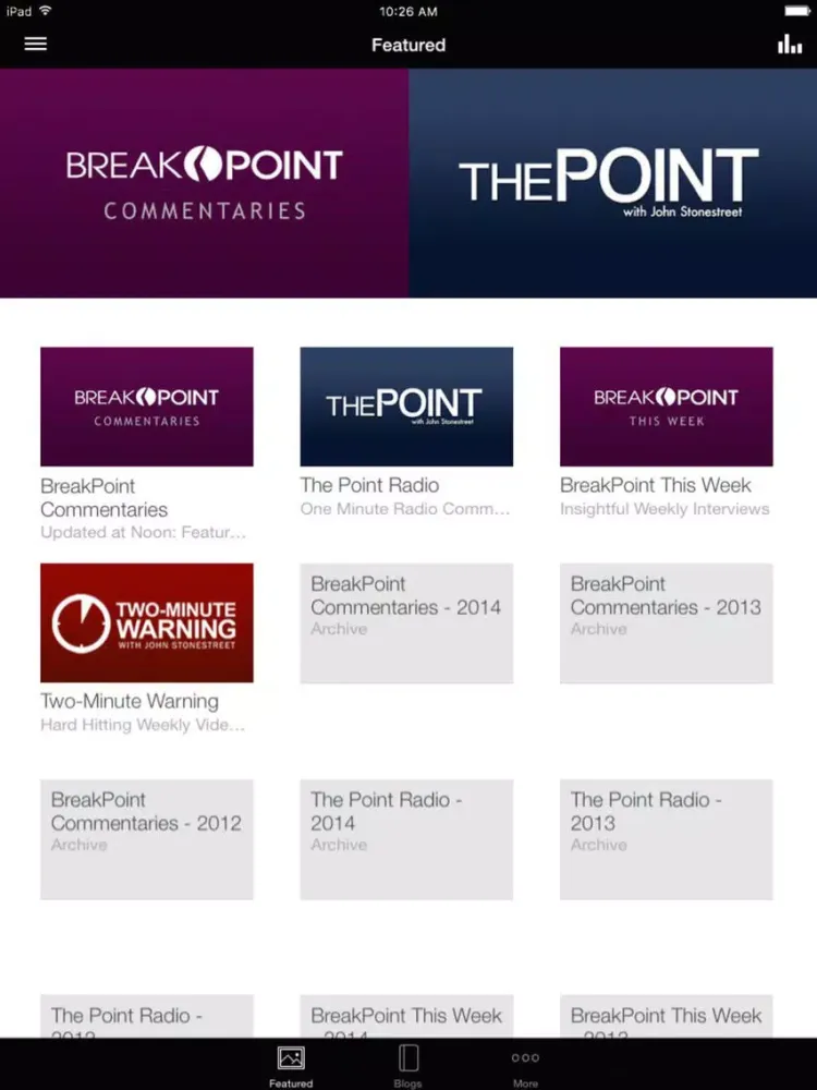 Tangkapan layar BreakPoint / Colson Center iPad 