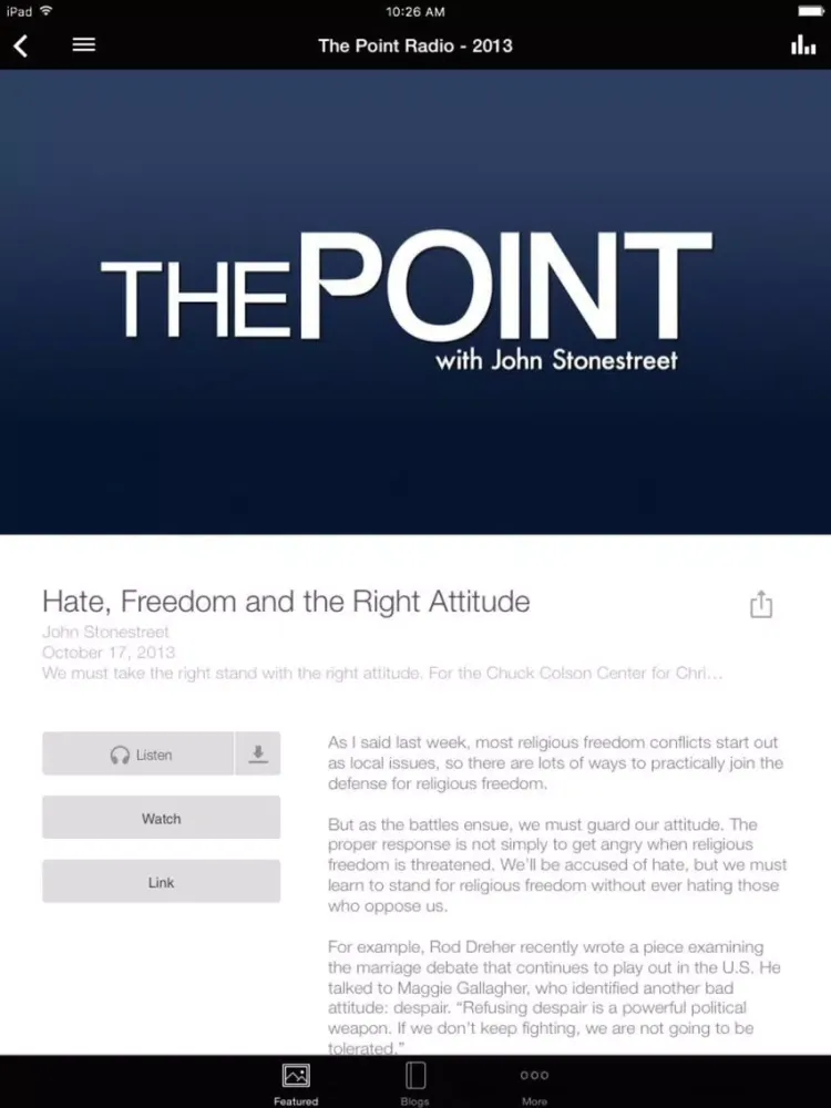 Tangkapan layar BreakPoint / Colson Center iPad 