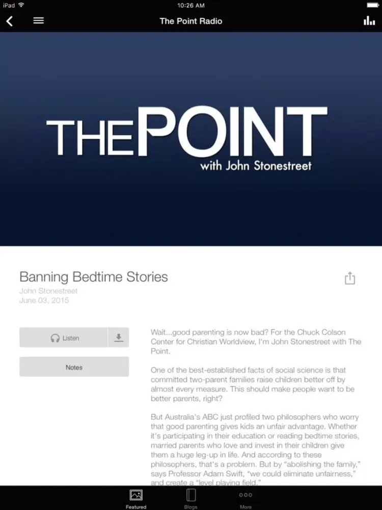Tangkapan layar BreakPoint / Colson Center iPad 