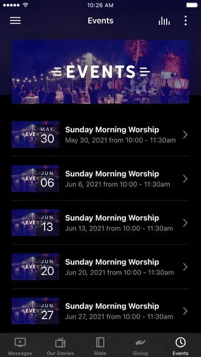 Captures d'écran de Mission Church App