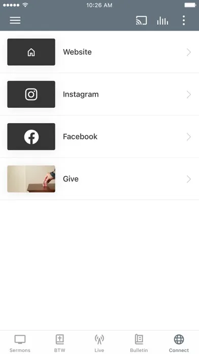 Tangkapan skrin Ada Bible Church App