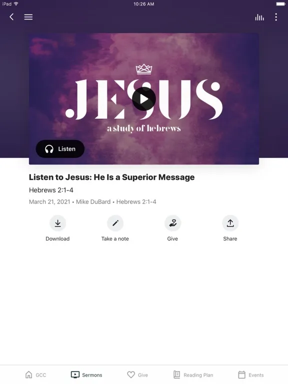 Gospel Community Chattanooga iPad 应用截图