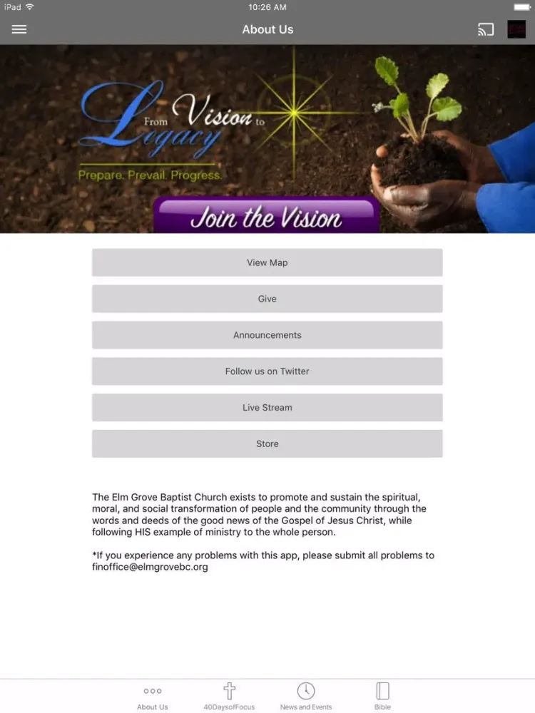 Elm Grove Baptist Church iPad  سکرین شاٹس