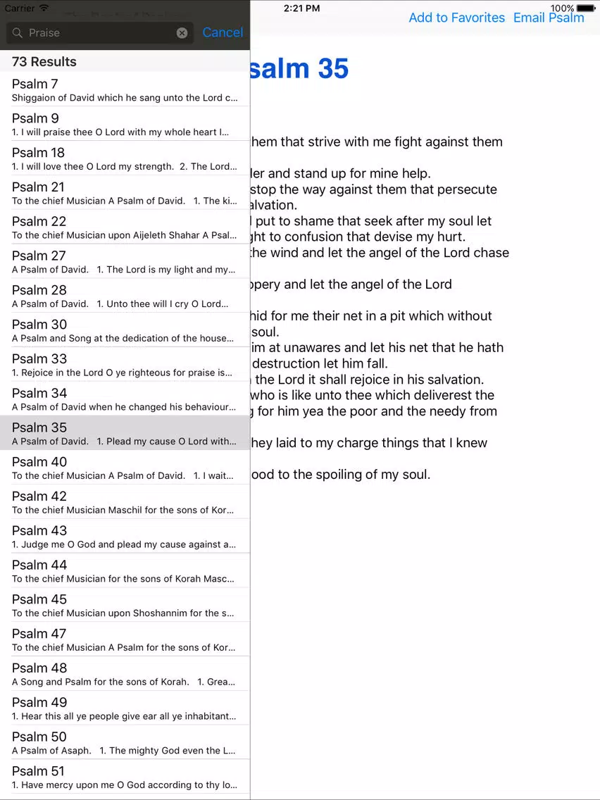 The Book of Psalms for iPad iPad  Ekran Görüntüleri