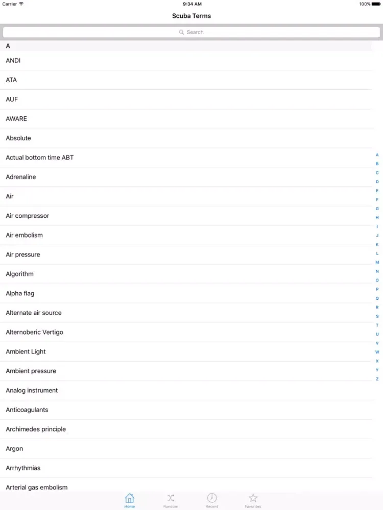 Scuba Terms for iPad iPad  Screenshots