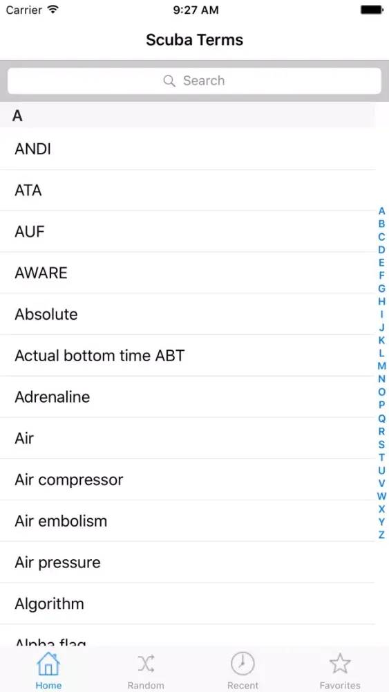 Scuba Terms for iPad Screenshots