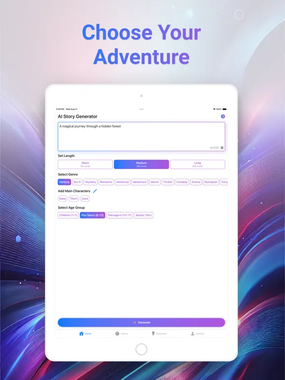 AI Story Generator ° iPad 应用截图