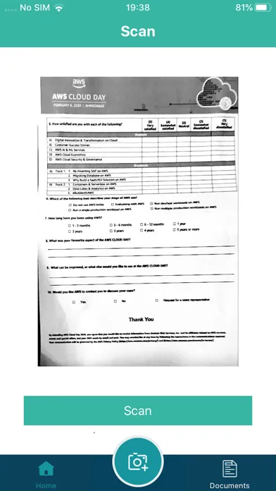ภาพหน้าจอของ Document Scanner App!