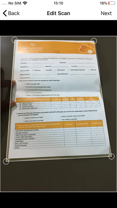 ภาพหน้าจอของ Document Scanner App!