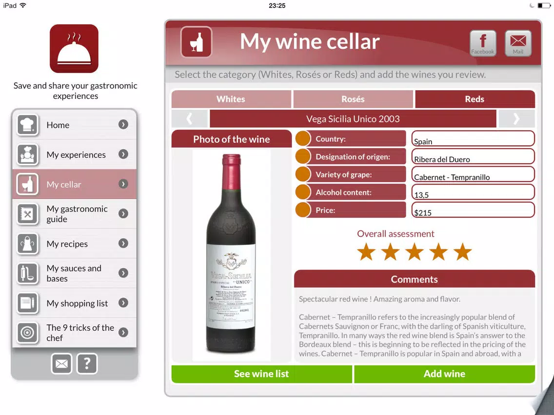 Gourmet: Organize your top recipes & restaurants iPad  Screenshots