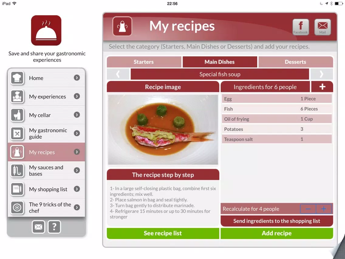Gourmet: Organize your top recipes & restaurants iPad  Screenshots