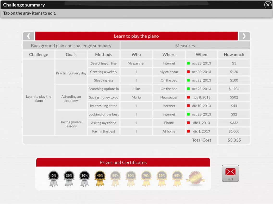 My Challenge: Coaching to reach your goals iPad  Screenshots