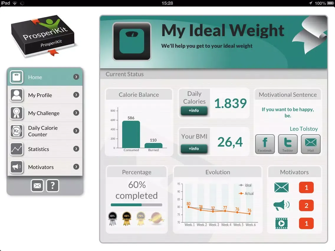My Ideal Weight: Diet tracker and calorie counter iPad  Screenshots