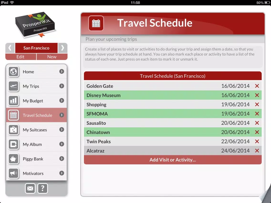 My Trip: To best organize your journeys iPad  Screenshots