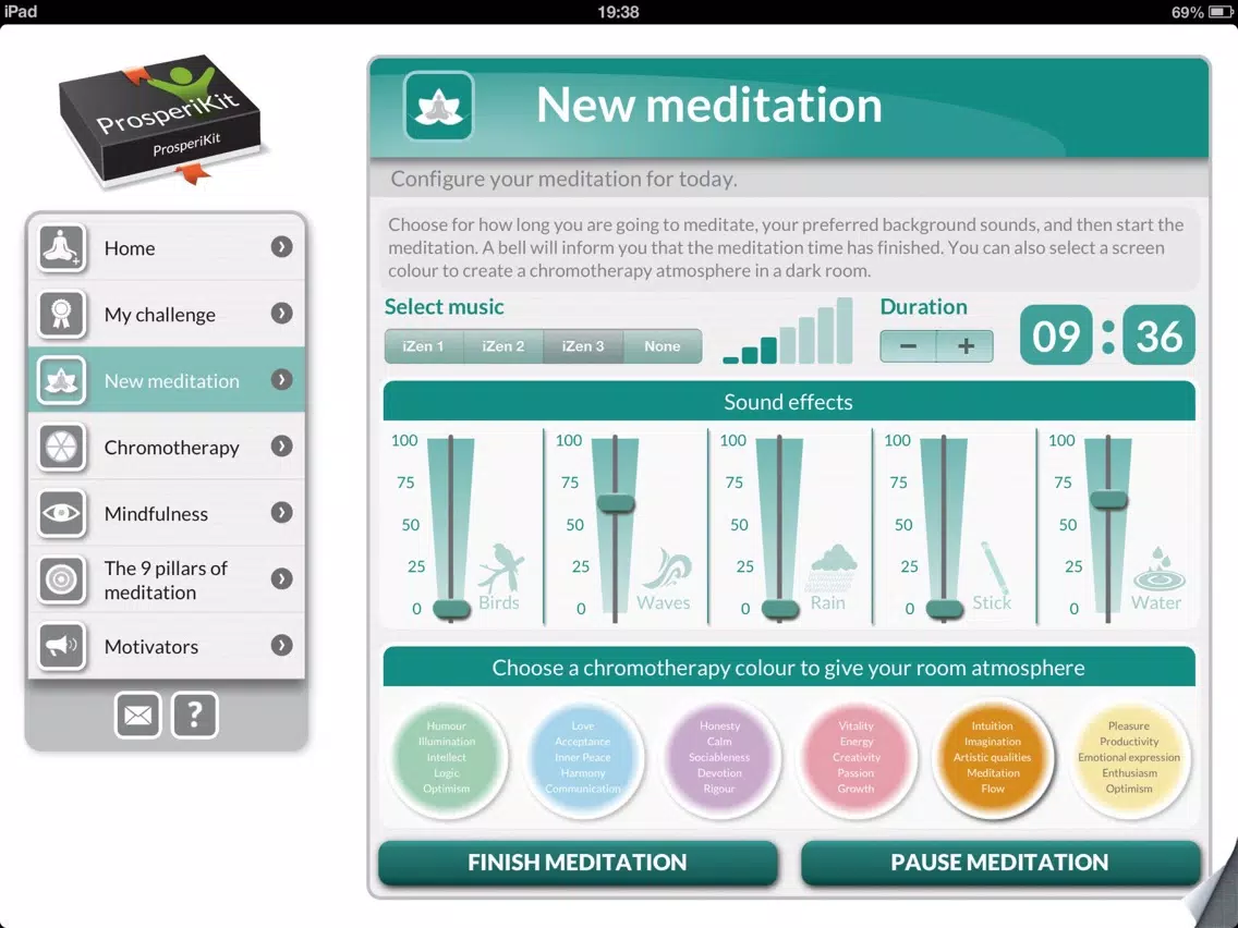 My Zen: Meditation, color therapy & relaxing music iPad  Screenshots