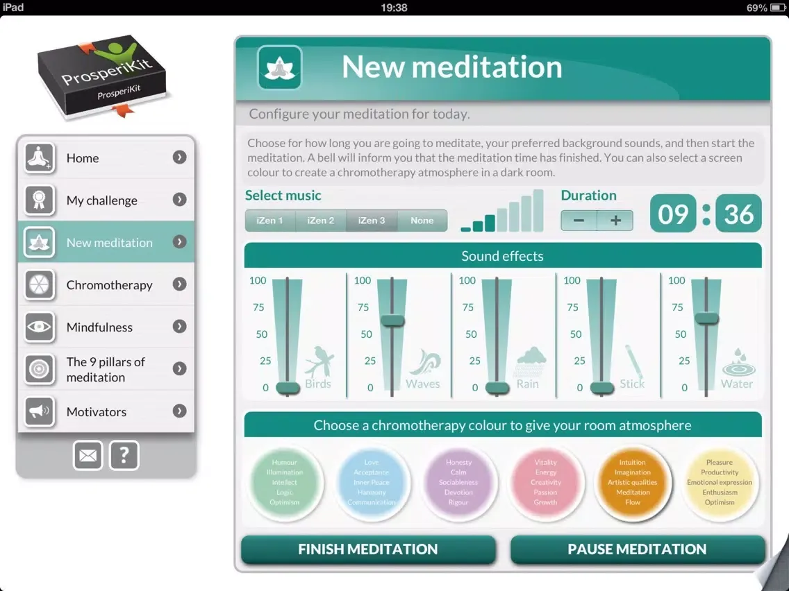 My Zen: Meditation, color therapy & relaxing music iPad  Screenshots