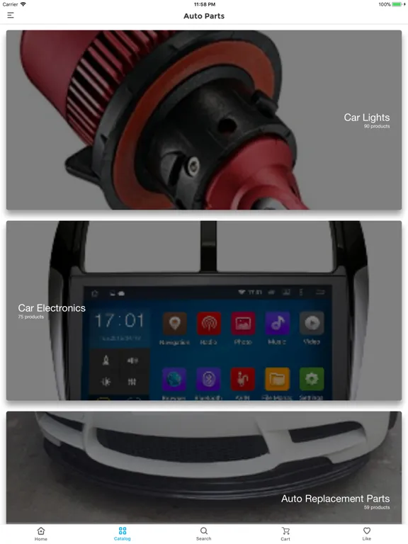 Tangkapan skrin Auto Parts iPad 