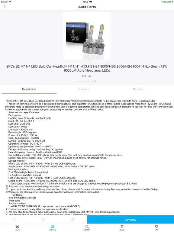 Tangkapan skrin Auto Parts iPad 