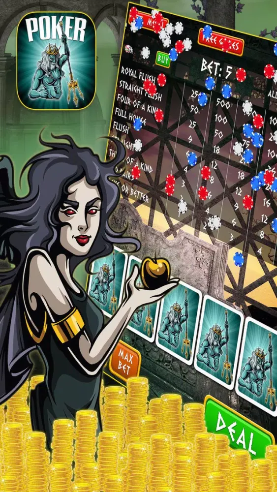 Bonus Titan Video Poker FREE - The 777 Vegas Casino Double Jackpots Game 스크린샷