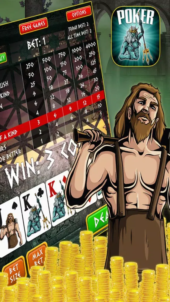 Bonus Titan Video Poker FREE - The 777 Vegas Casino Double Jackpots Game 스크린샷