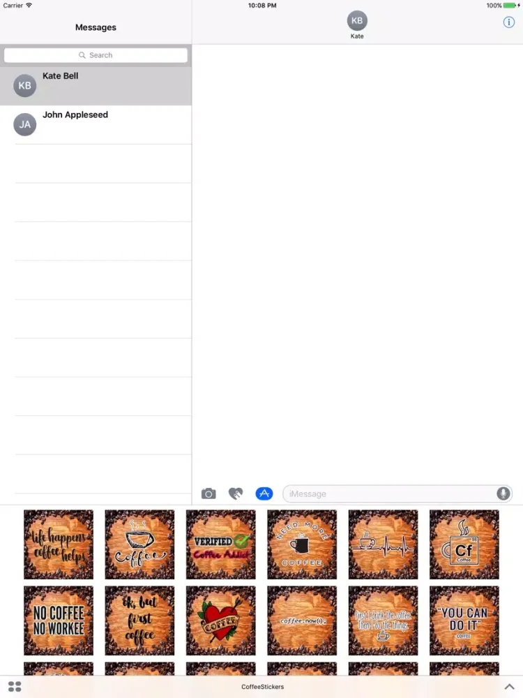 Capturas de tela do Coffee First Stickers iPad 