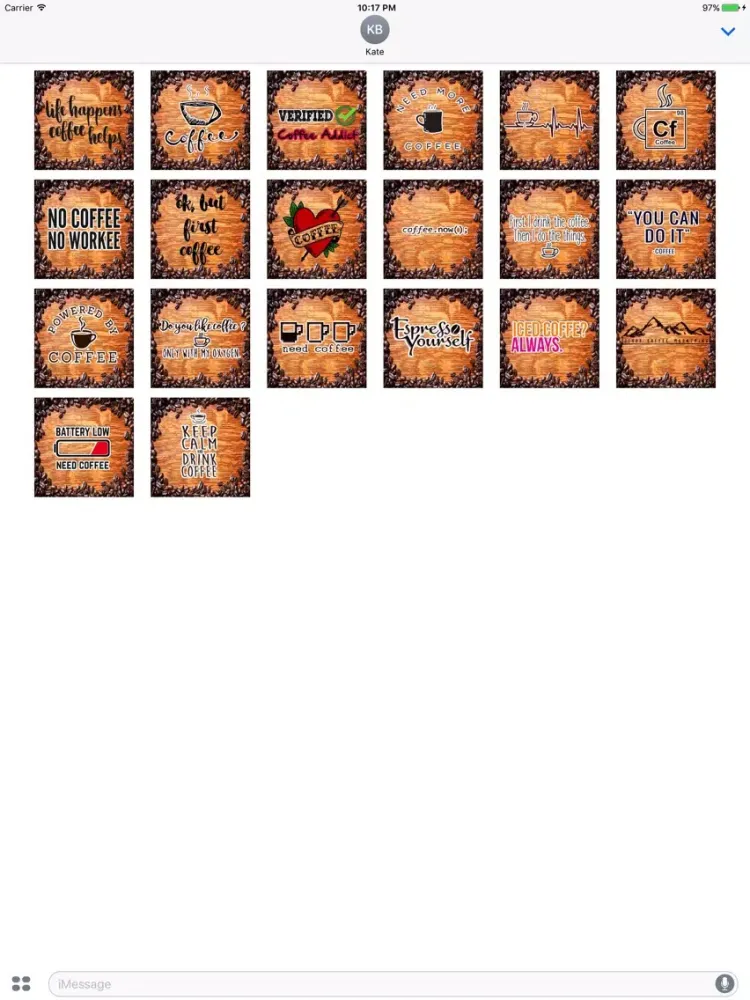 Capturas de tela do Coffee First Stickers iPad 