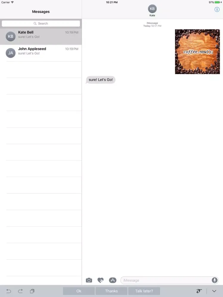 Capturas de tela do Coffee First Stickers iPad 