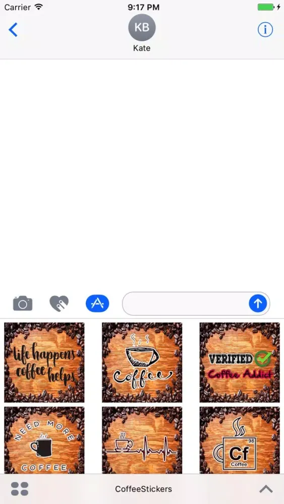 Capturas de tela do Coffee First Stickers