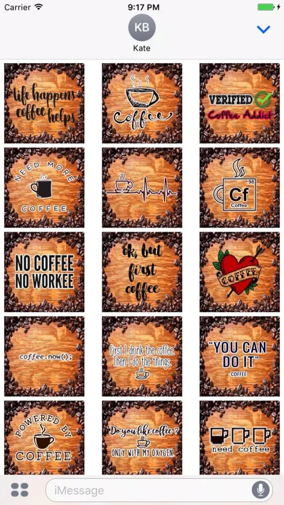 Capturas de tela do Coffee First Stickers
