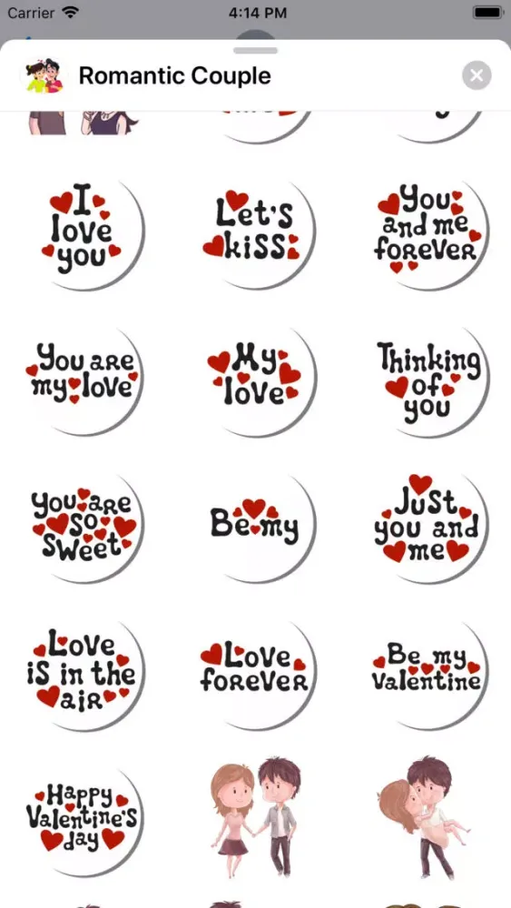 Romantic Couple Emoji Stickers应用截图