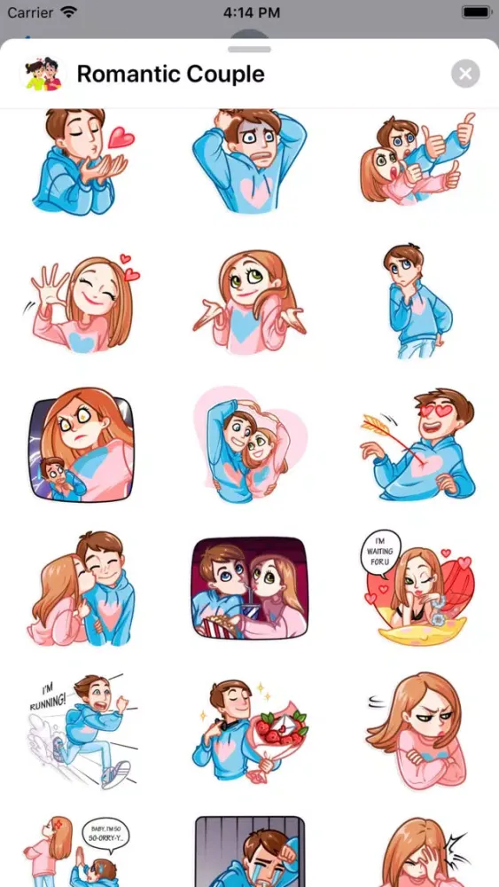 Romantic Couple Emoji Stickers应用截图